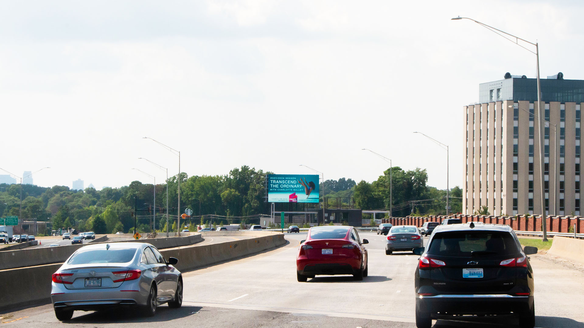 Inbound approach perspective of Independence Boulevard (US-74) Digital Billboard Display